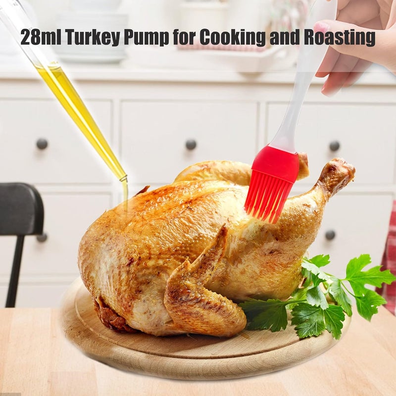 NTVKID Turkey Baster Food Grade Quality Bulb comes with 1 bigger size Basting Brush and 1 Cleaning Brush, for Cooking Basting with Detachable Round Bulb -Butter Drippings, Glazes, Roasting Juices for Poultry - Image 2